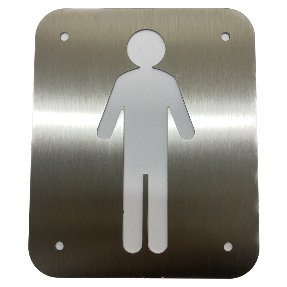 Male Toilets Sign - Stainless Steel