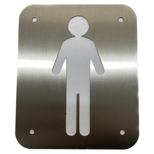 Male Toilets Sign - Stainless Steel