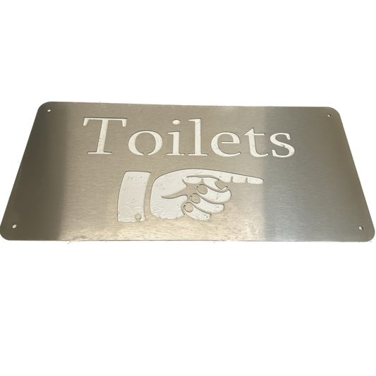 Toilets Sign Right - Stainless Steel