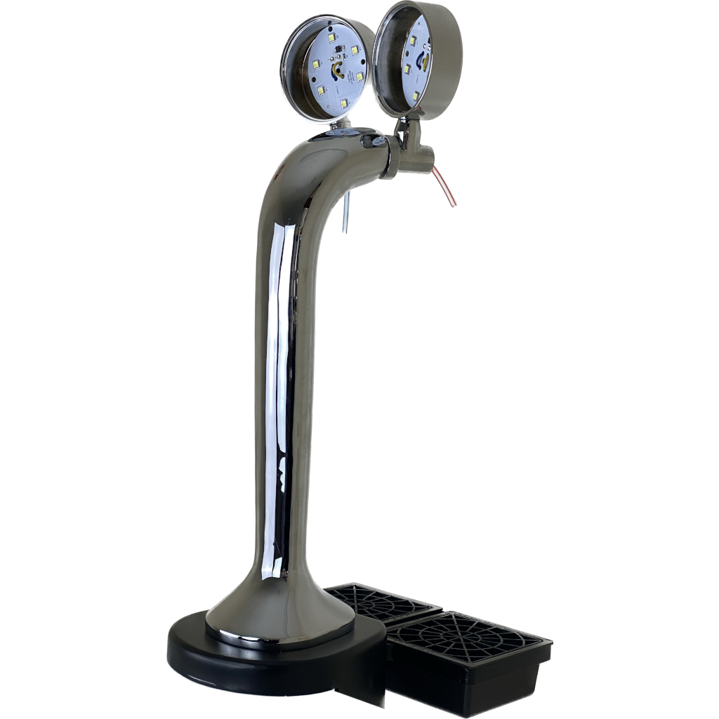 Coleshill 2P - Clamp On - Chrome (Illuminated)