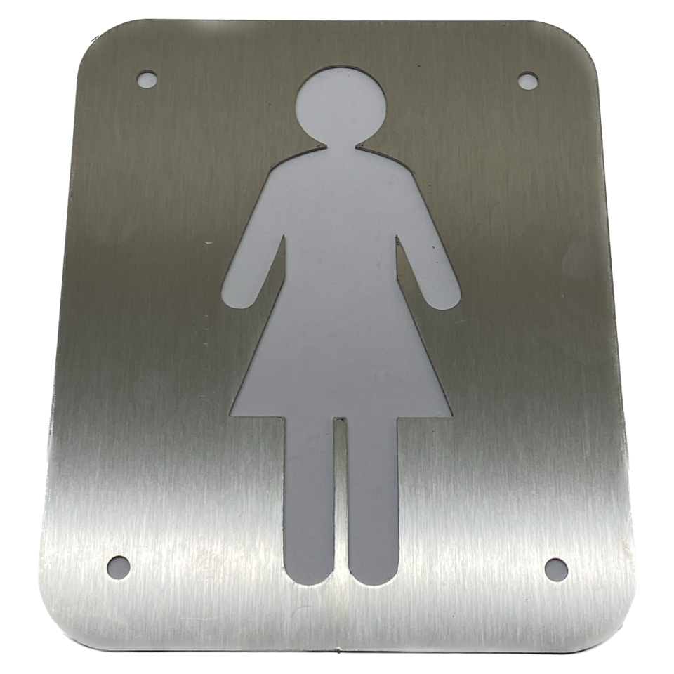 Female Toilets Sign - Stainless Steel