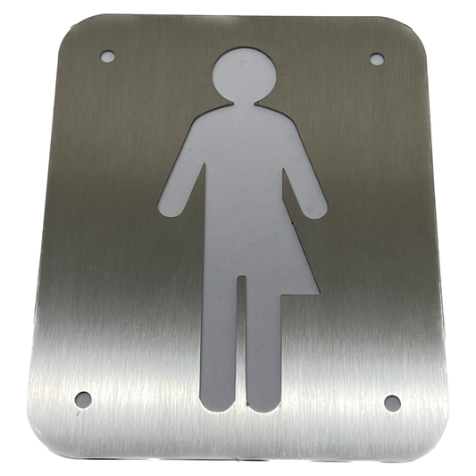 Gender Neutral Toilets Sign - Stainless Steel